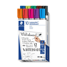 Staedtler Lumocolor 351 351 B10 Markierer für weiße Tafeln rot, orange, lilac, blau, grün, braun, schwarz, hellgrün, blau
