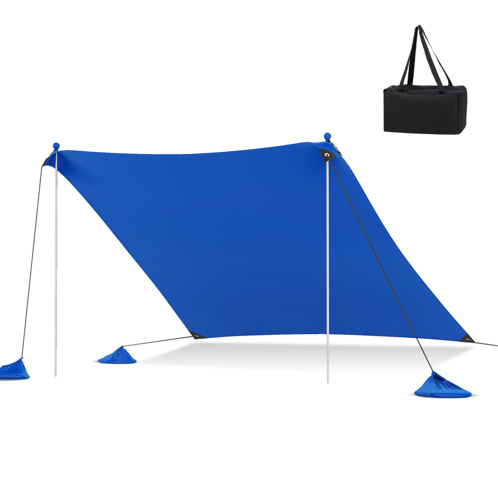 Beach Tent 3M x 3M Outdoor Sunshade Canopy W/ Poles UPF50+ (Blue)