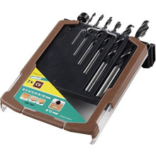 CV Wood Twist Drill Bit Set 7 Pcs. I 7107000 I 6 wood twist drill bits, including countersink for drilling in softwood