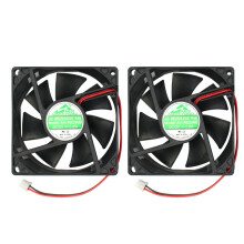 2-pack 80mm x 80mm x 25mm 8025 12V DC Brushless Cooling Fan, Dual Ball Bearing System, 2pin