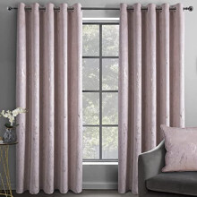 Marble Effect Velvet Blackout Thermal Insulated Eyelet Curtains for Bedroom and Living Room - 66x90 - Blush Pink - 2 Panels, (5056242896333)