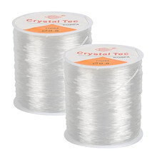 2 Roll 0.8mm Elastic Bracelet String Cord Clear Stretchy Beading Thread for Jewelry Making Necklace Bracelet(100M)