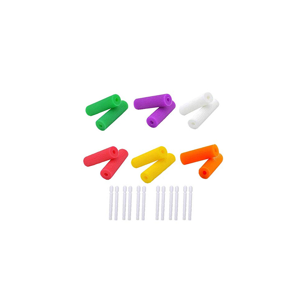 Hrasy 12 Pieces Aligner Tray Seaters Chewies Aligner Chewies For Aligner Trays Chompers With Sticks, 6 Colors