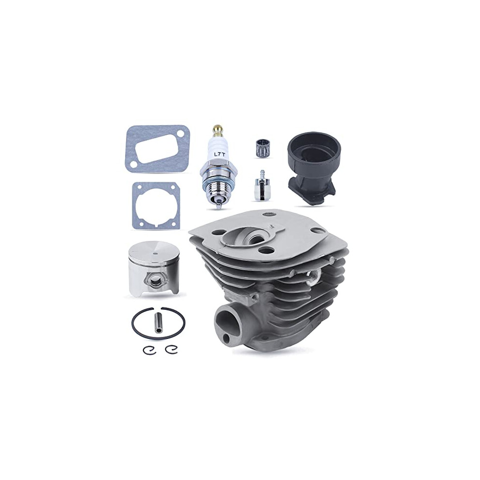 44Mm Nikasil Plated Chainsaw Piston Cylinder Gasket Replacement Parts Kit For Husqvarna 350 351 353 346Xp With Intake Manifold Needle Bearing Spark 712804548243