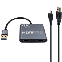 HDMI Video Capture Card with Loop Out, HDMI to USB 3.0 Video Capture Card Converter Adaptor 4K HD 1080P for PC Laptop Projector HDTV Compatible with