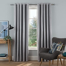 Woven Tonal Fleck Eyelet Blackout Curtains Thermal Insulated for Bedroom and Living Room Silver 90 x 54 Inch 2 Panels