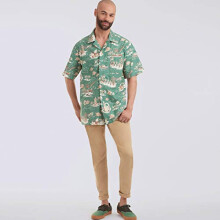 Sewing Pattern S9157 Men's Open Pointed Collar Shirts, BB (44-46-48-50-52)