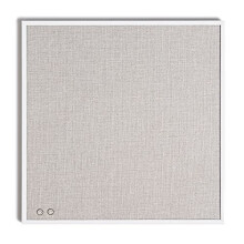 U Brands Tableau en Lin de Ferme, 14"x14", Cadre Métal Blanc, Surface de Piquage de Qualité Industrielle