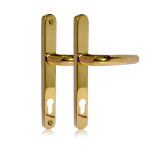Ultra UPVC Door Handle Suspended 92PZ 210mm Screw Centers Double Glazing Pair Set (PVD Gold)