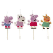 - Set of 3D Peppa Pig Patrol Birthday Candles for Children's Cakes - Original Peppa Pig Birthday Candle Children - Pack of 4