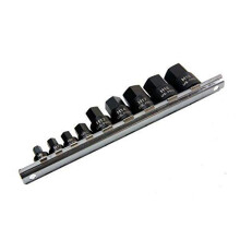 9PC 1/4"& 3/8" Drive Stubby Impact Hex Bit Sockets 6-19mm 1434