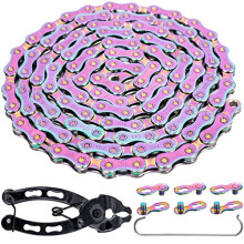 Bicycle Chain 11 Speed Colour Bicycle Chain 1/2 x 11/128 lnch 116 Links with 2 Pairs of Chain Lock