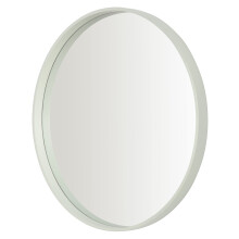 Sage Green Round Wall Mirror, 50cm, Wooden Deep Framed Circle Mirror