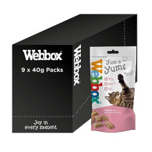 | Yum-e-Yums, Salmon Cat Treats | Semi-Moist | Kitten Friendly with Added Taurine | Wheat and Grain-Free Recipe with No Artificial Colours (9 x 40g