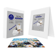 White Blank Canvas Panels, 13x18cm / 5"x7" Inch 12 Pack, Primed Professional Artist Canvases Boards for Acrylics & Oils Painting