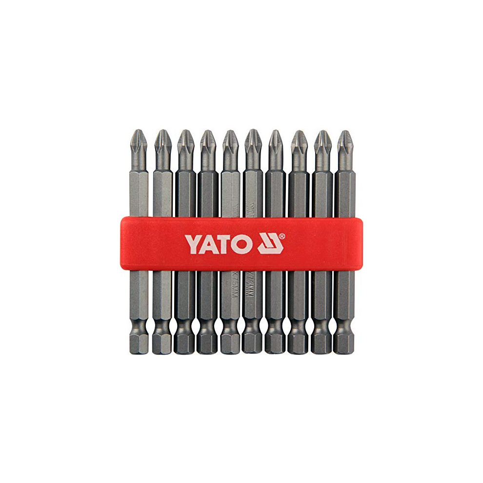 Yt-0480 10Pcs Bit Screwdriver Ph2x75mm S2 5906083904806