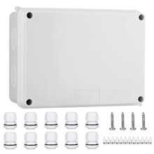 IP65 Waterproof Junction Box Large ABS Electrical Box, Outdoor Cable Connector, Weatherproof Electric Cover Enclosure White (150x110x70mm) - AVARTEK