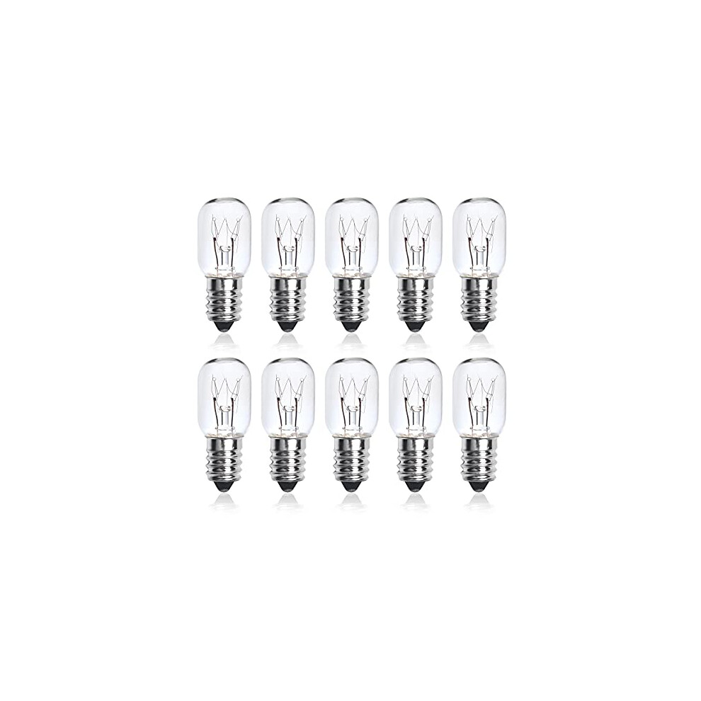 10-Pack 25W SES E14 Small Edison Screw Pygmy Lamp Bulbs, Dimmable T22 Clear Incandescent Oven Bulb Himalayan Salt Lamp Bulb Appliance Light Bulb for