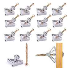 100 Pcs Plasterboard Wall Plugs and Screws Plasterboard Wall Plugs Expansion Tube Plastic Anchors Aircraft Butterfly Type Heavy Plasterboard Cavity