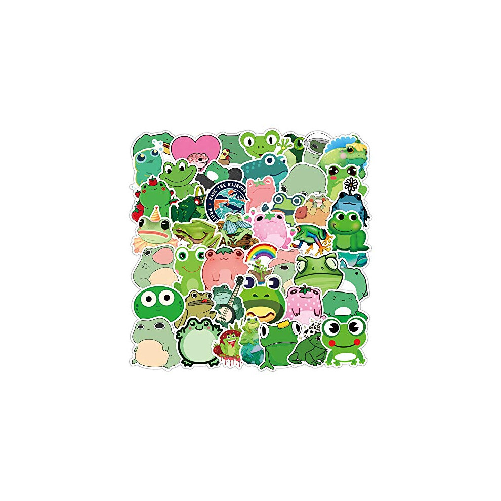 Bric Dodo 50Pcs Cute Frog Stickers Water Bottles Laptop Hydroflasks Phone Guitar Skateboard Computer Cartoon Frog Vinyl Stickers Waterproof Aesthetic Trendy