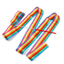 5Pcs Dancing Ribbon Streamers, 78.7 Inches Art Gymnastics Rhythmic Ribbons with a Twirling Rod Baton Gym Stick