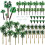 Woohome 44 PCS Μοντέλα Δέντρων Φοίνικα με 5 Mini Ομπρέλες για Σκηνές Ράγας 1