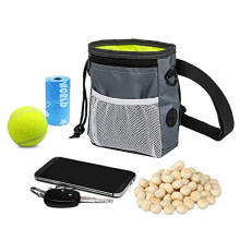 Dog Treat Bag with Built-In Poop Bags Dispenser, Puppy Pet Training Walking Pouch with Adjustable Waist Belt & Shoulder Strap, Hands Free Carries for