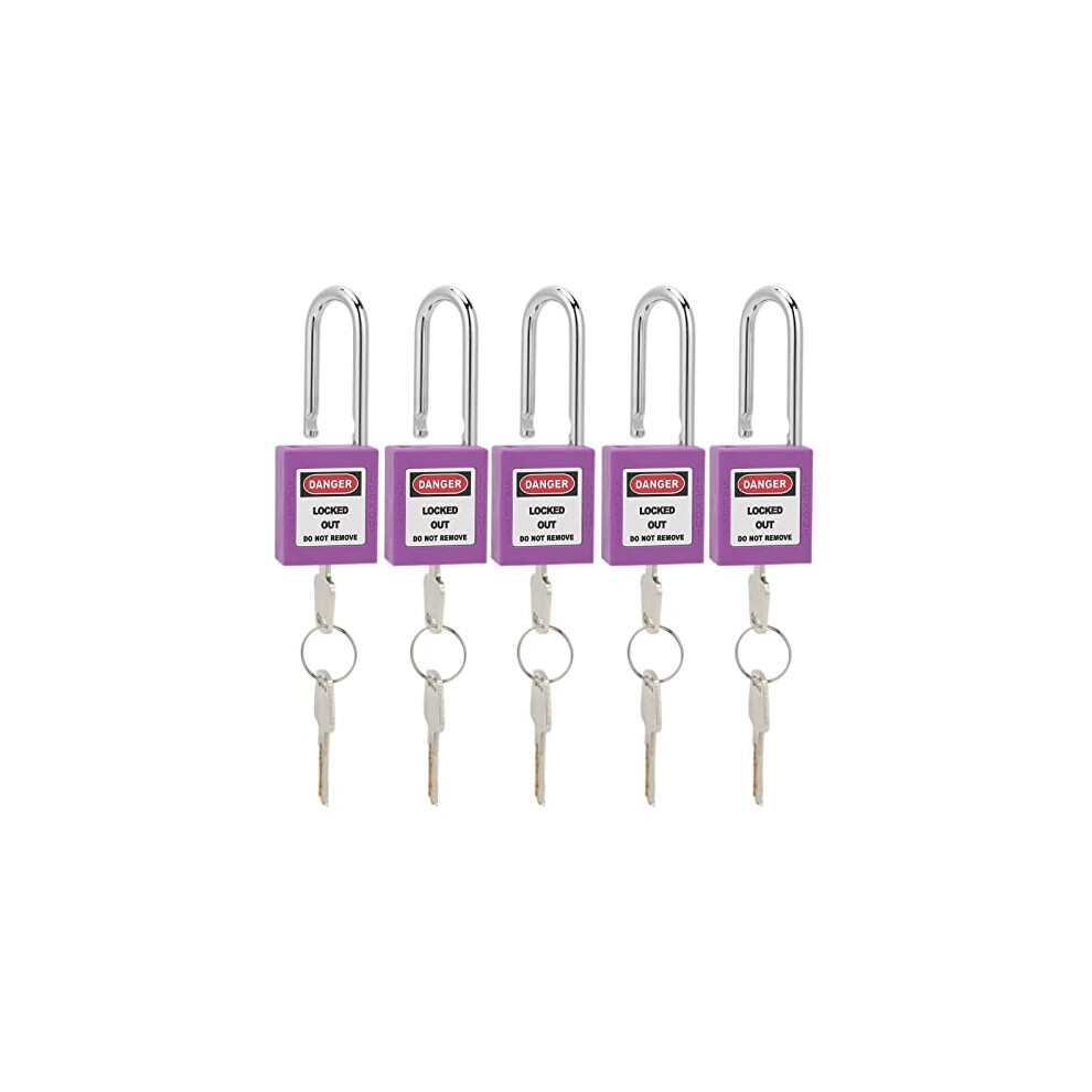 Safety Lockout Padlock, 5Sets 38Mm Lockout Tagout Padlock AntiâSkid Padlock Steel Beam Insulated Lock With 10 Keys Writable Label For Machine 9028768918666