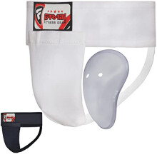 Farabi Kids Groin Guard age 5-12 Years Boxing Kickboxing, Krav Maga Training Groin Protector (White-1)