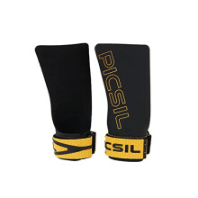 Golden Eagle Hand Grips, Fingerless Grip Gloves Wrist Support for Weightlifting & Gymnastics with Micro-Diamond Technology for Magnesium Retention,