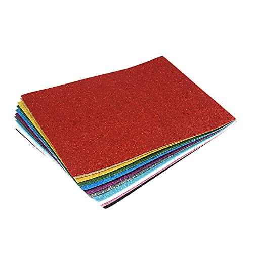 Glitter Acrylic Crafting Felt Pack, Assorted Colours A, 30 x 23cm 2