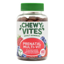 Women's Prenatal Multivitamin 60 Gummy Vitamins | Vegan | 16 Essential Nutrients with Folic Acid, Iron and VIT D | Real Fruit Juice | Blueberry &