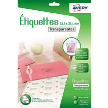 Avery – 126 Transparent Adhesive Labels Inkjet 3.5 x 38.1 mm