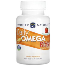 Nordic Naturals, Daily Omega Kids, 340mg Omega-3, for Children, with EPA and DHA, 30 Softgels, Lab-Tested, Vegetarian, Soy Free, Gluten Free, Non-GMO