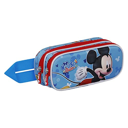 Disney Mickey Mouse House-3D Double Pencil Case, Blue, 22 x 9.5 cm 2