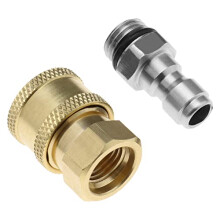 Set of 2 Pressure Washer Adapter 1/4 Inch Quick Connector to M14 Thread Fittings Brass Coupling Quick Disconnect Kit for Spray Lance Hose Pump