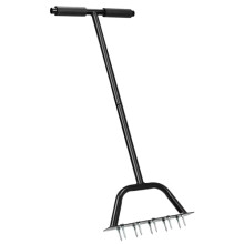 QWORK Lawn Spike Aerator, T-Handle lawn spike aerator, for loosening soil, 84cm