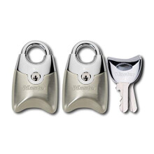 195EURTSN Pack of 2 Fusion Padlocks with Key and Shrouded Shackle, Grey, 4,4 x 2 x 1,4