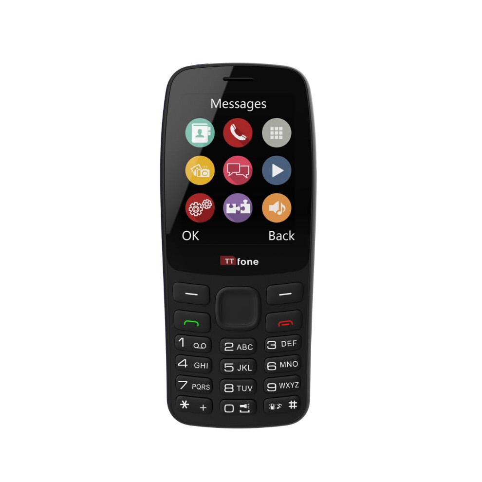 Ttfone Tt175 2.4Inch Uk Sim Free Dual Sim Basic Simple Feature Mobile Phone – Unlocked With Camera Torch Media Games And Tooth - Pay As You Go (O2, Blue