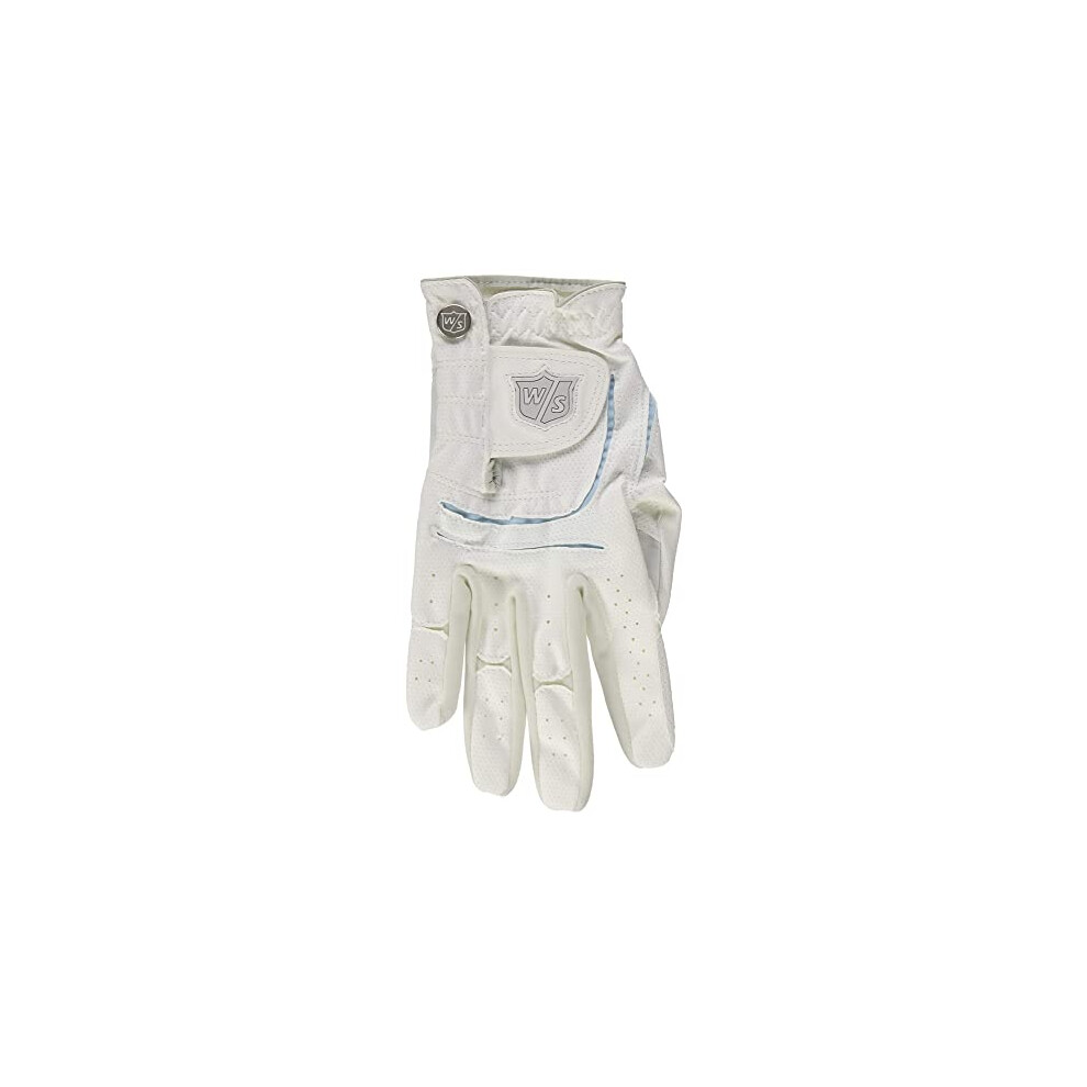 Women Staff Grip Plus Golf Glove, Right Hand, White, Medium