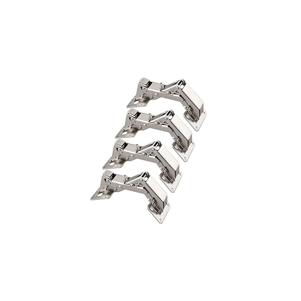 4X Pack Of Kitchen Cabinet Door Hinges Cupboard Door 170 Degree Cabinet Hinges + 16 Fixing Screws - Large Angle Door Hinges - No Slot Required - Easy 889743372625