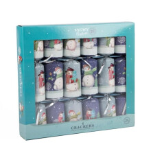 - Snowman Christmas Crackers | Pack of 6 Crackers with Novelty Gifts | Decoration Pack Party Crackers, Xmas Gift (Snowy Silver Bows)