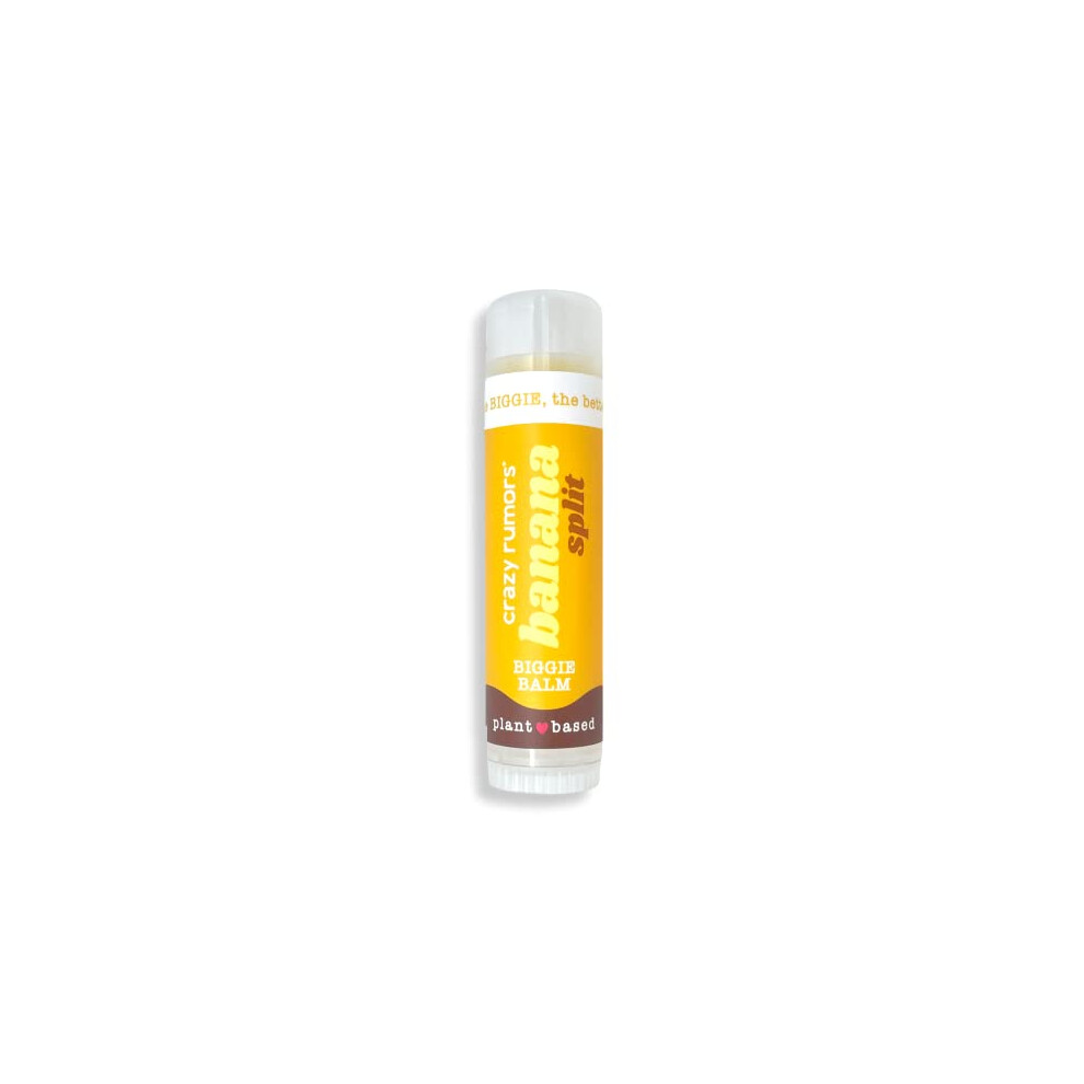 Crazy Rumors Banana Split Biggie Soothing Lip Balm Stick For Dry Lips, 4 X Bigger Size, 100% Natural & Vegan