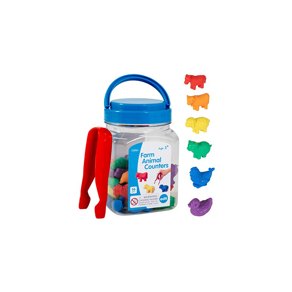 Photos - Educational Toy 75182 Farm Animal Counters - Mini Jar Set of 36 - Learn Counting, Colors, Sorting and Sequencing - Math Manipulative for Kid