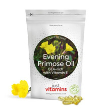 Evening Primrose Oil 1000mg x90 Soft Gel Liquid Capsules with Vitamin E (3 Month Supply) Omega 6, Cold Pressed High Strength GLA - UK Made Evening