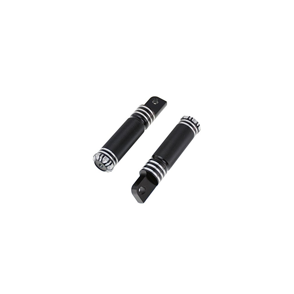 Motorcycle Foot Pegs Knurled Surfaces Footrests Front Rear Footpegs Fit For Harley Touring Sportster Softail Dyna Black 611040170983