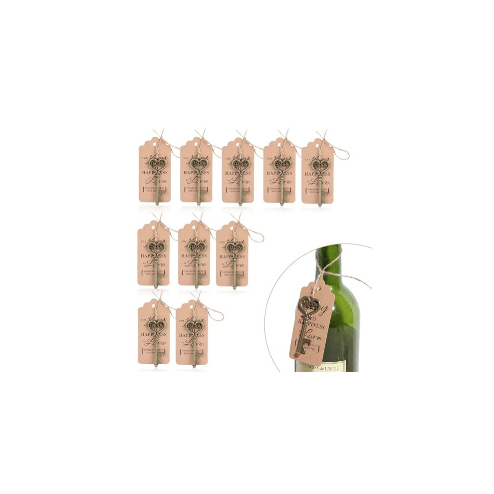 10Pcs Antique Key Bottle Opener Wedding Favors,Key Bottle Opener with Tag Cards,Vintage Key Bottle Openers with Paperboard Tag Key Bottle Opener-image-OPC-PDWJJZS-NEW