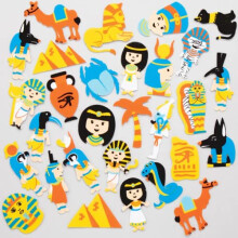 AT854 Egyptian Foam Stickers - Pack of 120, Self-Adhesive Shapes for Kids Arts and Crafts Projects and Scrapbooking