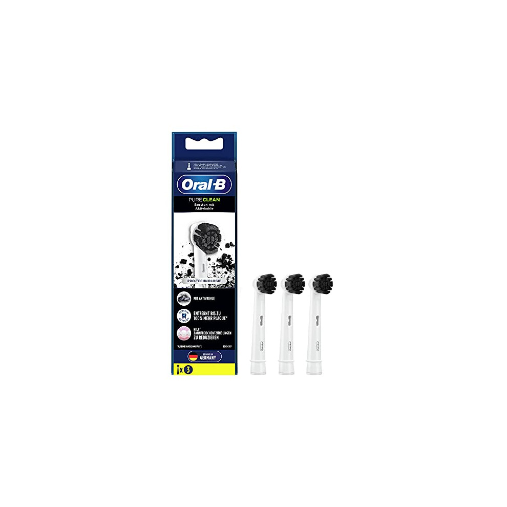 Oral-B Pure Clean Electric Toothbrush Heads 3 Pack With Activated Carbon Bristles Toothbrush Attachment Toothbrushes