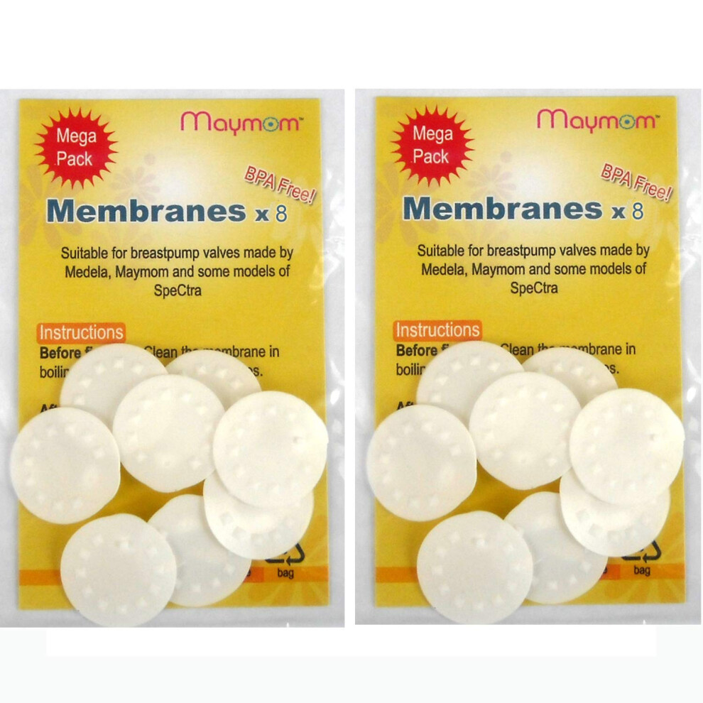 Membranes For Medela Breastpumps, 16Pc Value Pack, Suitable For Lactina, Swing, Pump In Style Pumps, Part # 87088 Maymom